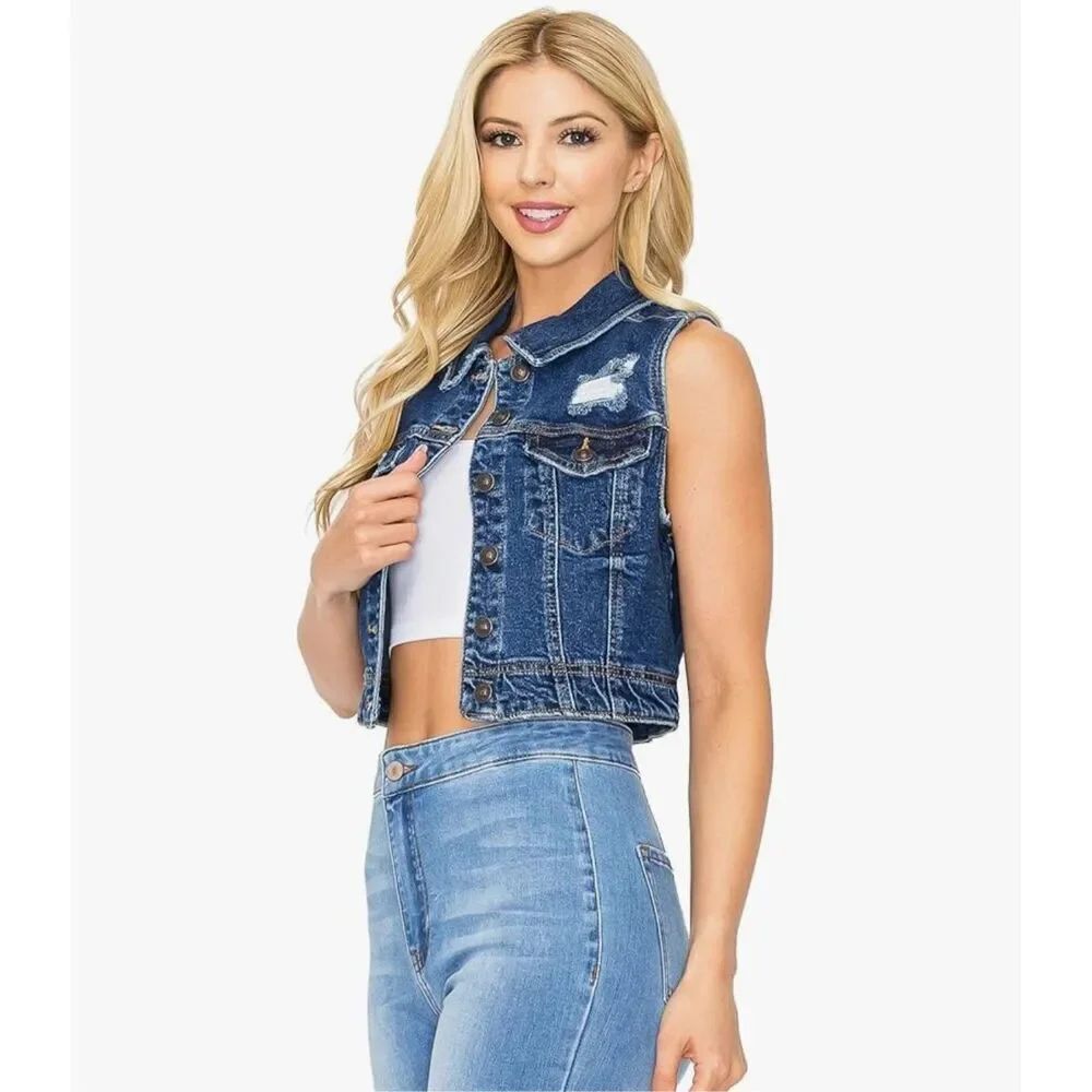 Sleeveless denim vest by Wax Jeans